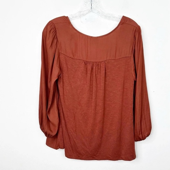 ANTHROPOLOGIE | Dolan Cherie Babydoll Silky Rushed Bohemian Top Sz. Small - Picture 3 of 3